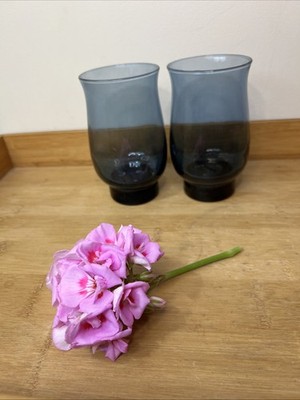 Set Of 2 Vintage Libby Dusky Blue 12 Oz Tumblers
