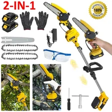 2 in 1 Cordless Pole Saw & Mini Chainsaw 6 inch  Brushless Electric Chain Saw US