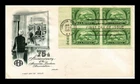 US COVER AMERICAN BANKERS ASSOCIATION FDC SCOTT 987 PLATE BLOCK ADDRESSED