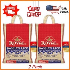2 Pack Authentic Royal Naturally Aged Indian White Basmati Rice, 20 lb.Bag