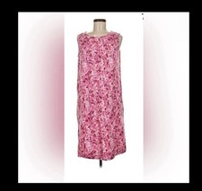 J. Jill Pink Floral Midi Dress Plus Size 4X w/pockets.