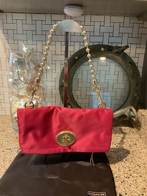 Coach Vintage Amanda Satin Fold-Over Flap Clutch Shoulder Bag