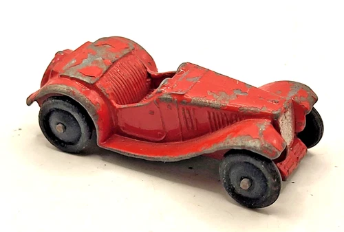 VINTAGE DINKY TOYS 35c MG Sports Car RED 1946-48 Meccano Diecast Model RARE #4