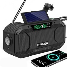 Solar Hand Crank Emergency Radio with Waterproof Bluetooth Speaker,Portable A...