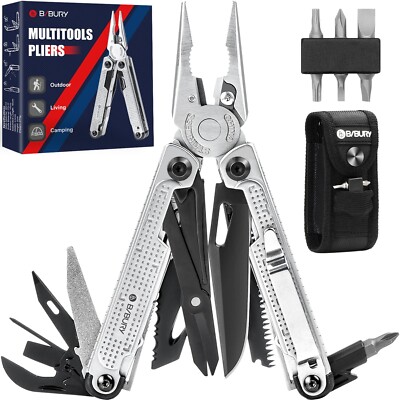 BIBURY Multitool Pliers, Stainless Steel Multi Tool with Upgraded Rope Cutter...