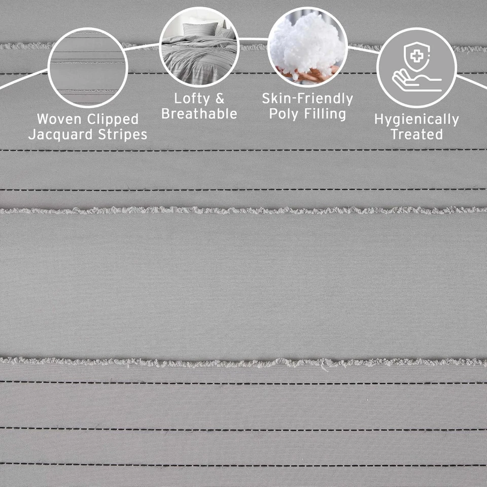 intelligent Design Clip Jacquard Comforter Set with Throw Pillow Twin / Twin XL - Image 3 of 4