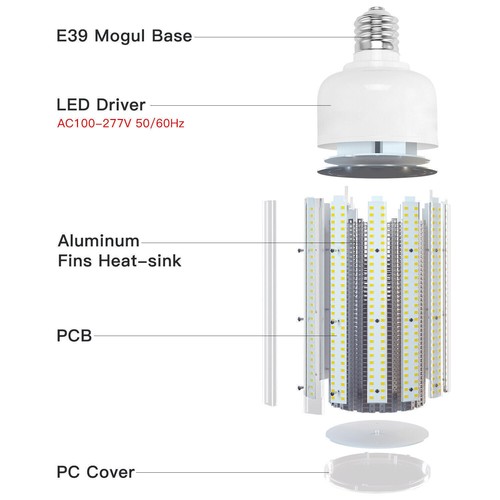 125W LED Corn Bulb For Warehouse Airport Flood Wall Pack Fixture Replace Bulb - Picture 12 of 12