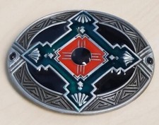 Red  Green Western Belt Buckle Metal BU254