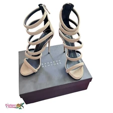 Giuseppe Zanotti Design New Strappy Stiletto Shoes Heels Sandals Tan Sz 8.5
