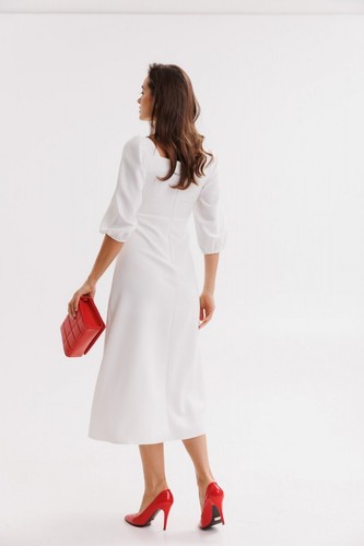 Elegant White Midi Dress - Perfect for Engagements and Bridal Photoshoots - Picture 11 of 12