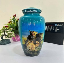 Cremation Urns for ashes adult- 3 Lion Print funeral urn for ashes of loved ones