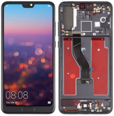Original LCD und Touch, Ersatzbildschirm für Huawei P20 PRO CLT-L09 / L29 Rahmen