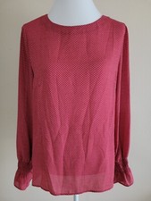 BANANA REPUBLIC Women's Blouse Long Sleeve Round Neck Button Down Back.Size M