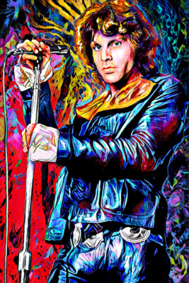 Jim Morrison Art Print, The Doors Canvas, Classic Rock Painting