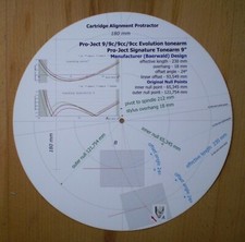 Pro-Ject 9/9c/9cc/9cc Evolution/Signature 9" Tonearm Stylus Alignment Protractor