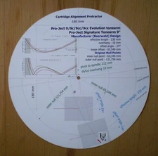 Pro-Ject 9/9c/9cc/9cc Evolution/Signature 9" Tonearm Stylus Alignment Protractor