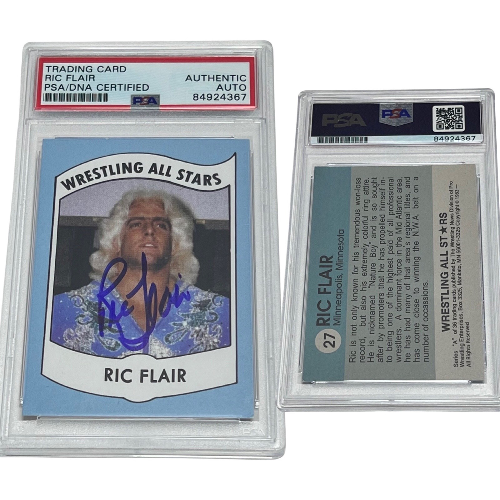 Reprint Ric Flair Wrestling All Stars #27 Autographed PSA Auto Authentic