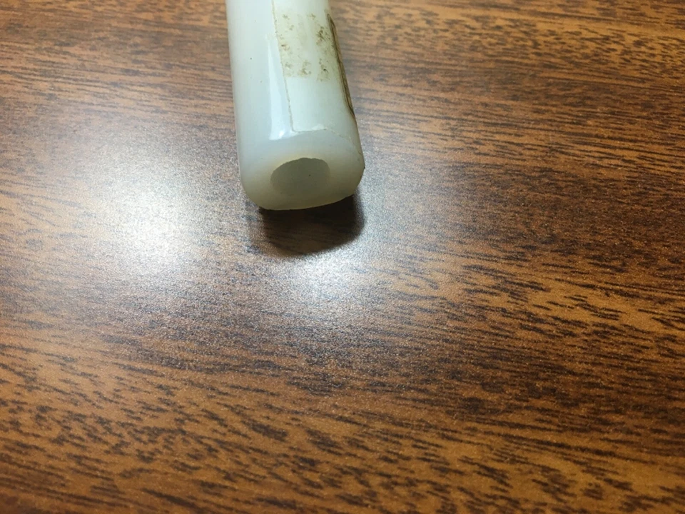 Raro colgante chino de cristal de peking soporte de plumas imita jade blanco Foto 3 de 3