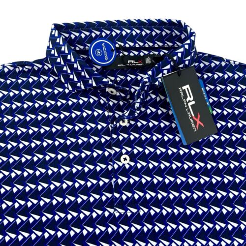 Ralph Lauren RLX Performance Stretch UV Protection Geo Short Sleeve Polo Shirt L