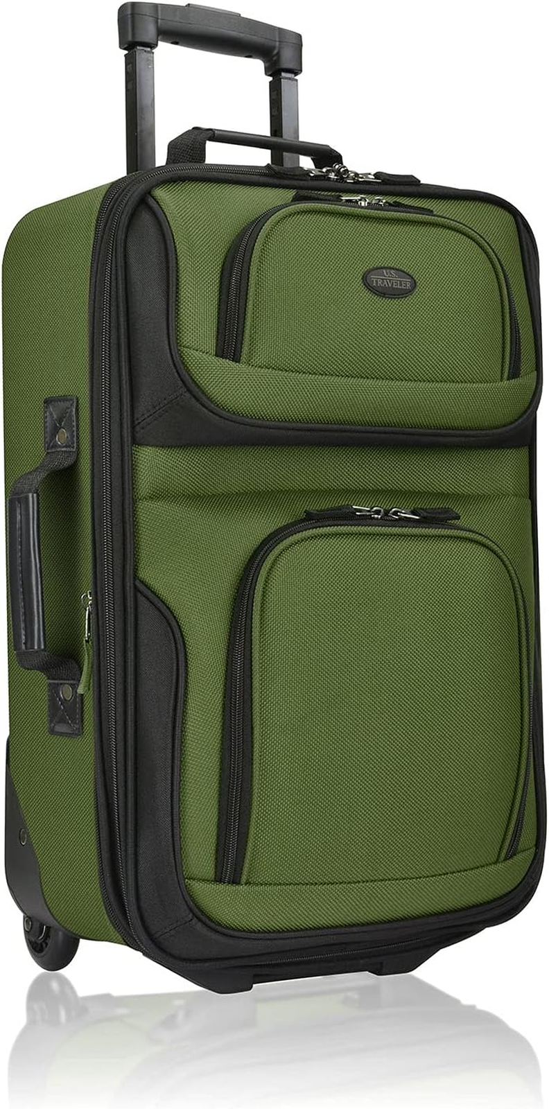 Lightweight Green 20 Inch Softside Rolling Carry-On Single Luggage