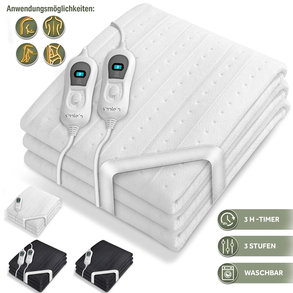 SINNLEIN Wärmeunterbett elektrisch Heizdecke Abschaltautomatik Wärmedecke Wärmebett XXL