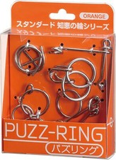 Hanayama PUZZ-RING Wire puzzles Ring set "Orange" Disentanglement puzzle Japan