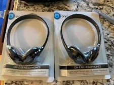 BRAND NEW LOT OF 2  ONN On-Ear Headphones with 3.5mm Jack Adjustable headband