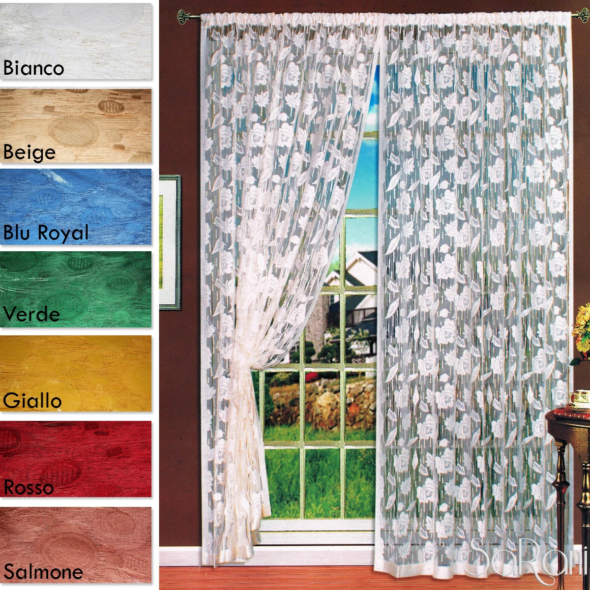 2 Panneaux Store Minerva Double Voile Changeant 150x300 CM