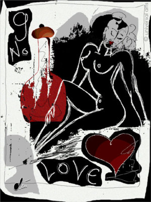 JACQUELINE DITT - love potion limited signed original print graphic picture nude