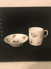 VINTAGE PRUSSIA CHILD'S PORCELAIN CUP AND BOWL