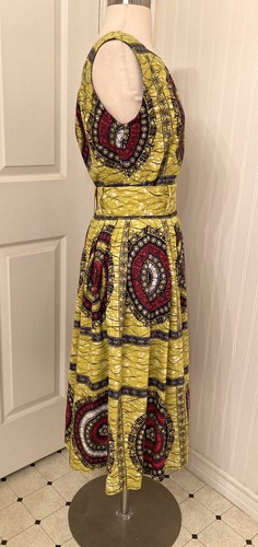 vintage 1950s novelty print 2 pc dress, tribal, sun dress resort - Picture 6 of 12