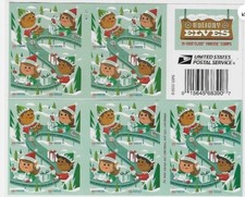 5721-5724 Christmas 2022-Holliday Elves(FOREVER) 2022 Issue-MNH Bkt Pane of 20