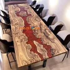 Red Epoxy Resin Table Top Living Room Decor Adorable Gifts Table Top Furniture