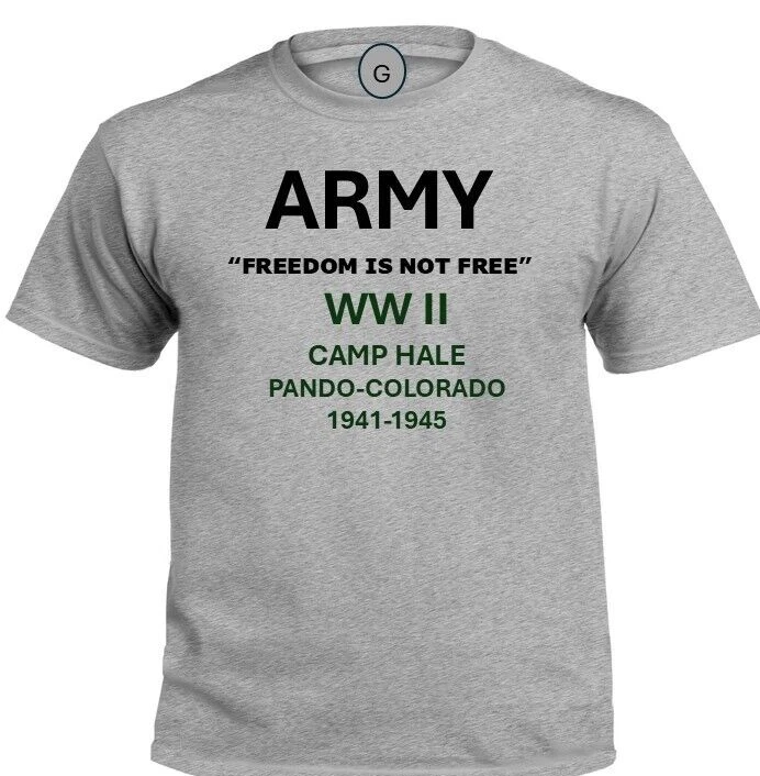 CAMP HALE* PANDO-COLORADO* 1941-1945*WW II*PT SHIRT. OFFICIALLY LICENSED
