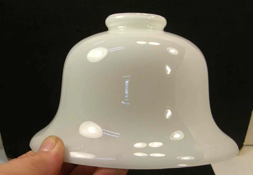 ANTIQUE CASED MILK GLASS EDWARDIAN ERA PENDANT LAMP LIGHT SHADE 2" FITTER 7" DIA