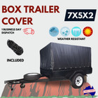 Box Trailer Cover 7x5x2 High Density Heavy-duty Thick Fabric Weatherproof Cover