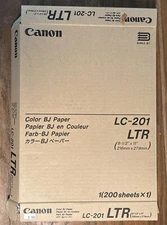 Canon Color BJ Paper (LC-201) LTR 8 1/2 x 11 200 Sheet Box Bubble Jet