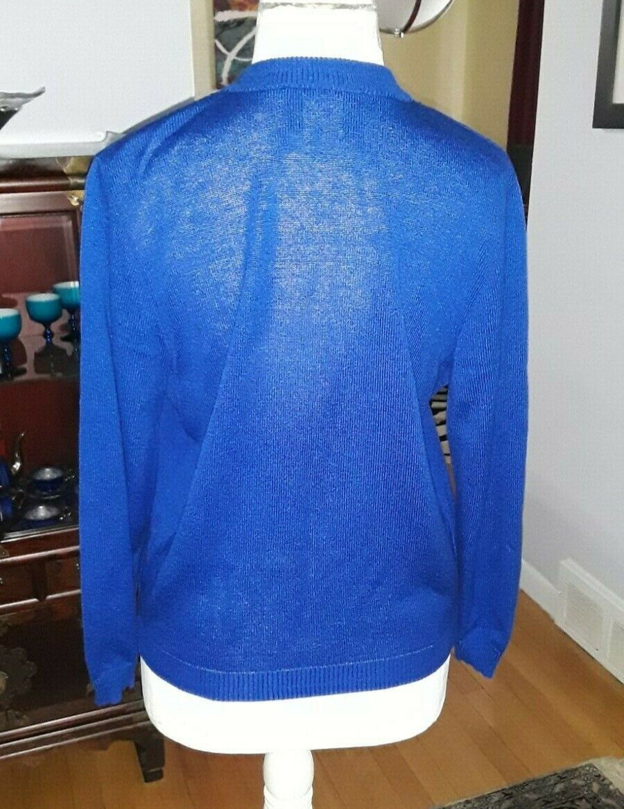 Vtg Castlebrook Royal Blue Patchwork Button Up Lo… - image 4