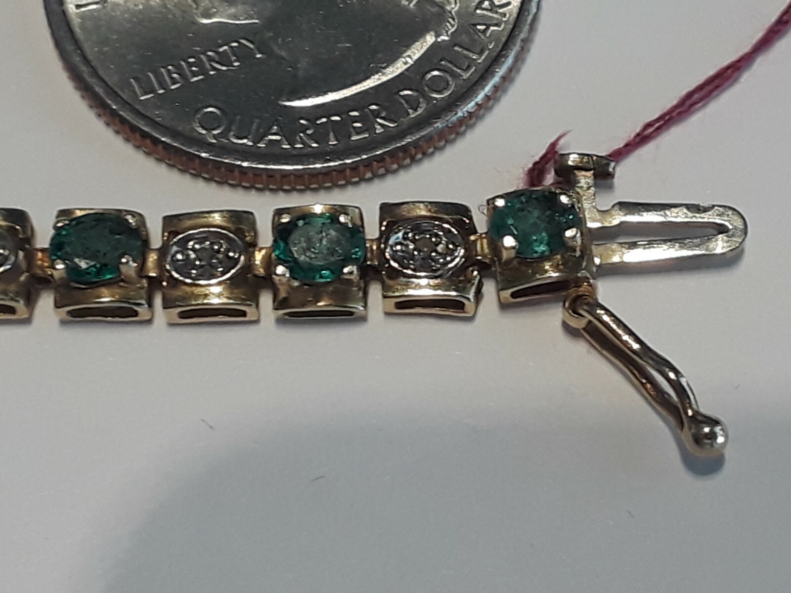 Bracelet-10k Yellow Gold 7.806 gr.-Emerald 2.0 Ct… - image 2