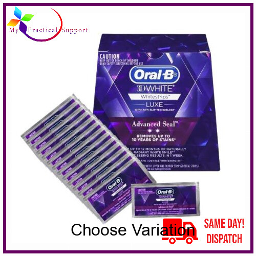 Oral B 3D White Luxe Advance Seal Teeth Whitening Strips-Choose number of  Strips
