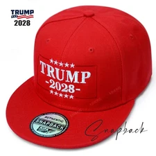Trump 2028 Snapback Hat Cap Classic Red Trucker MAGA II