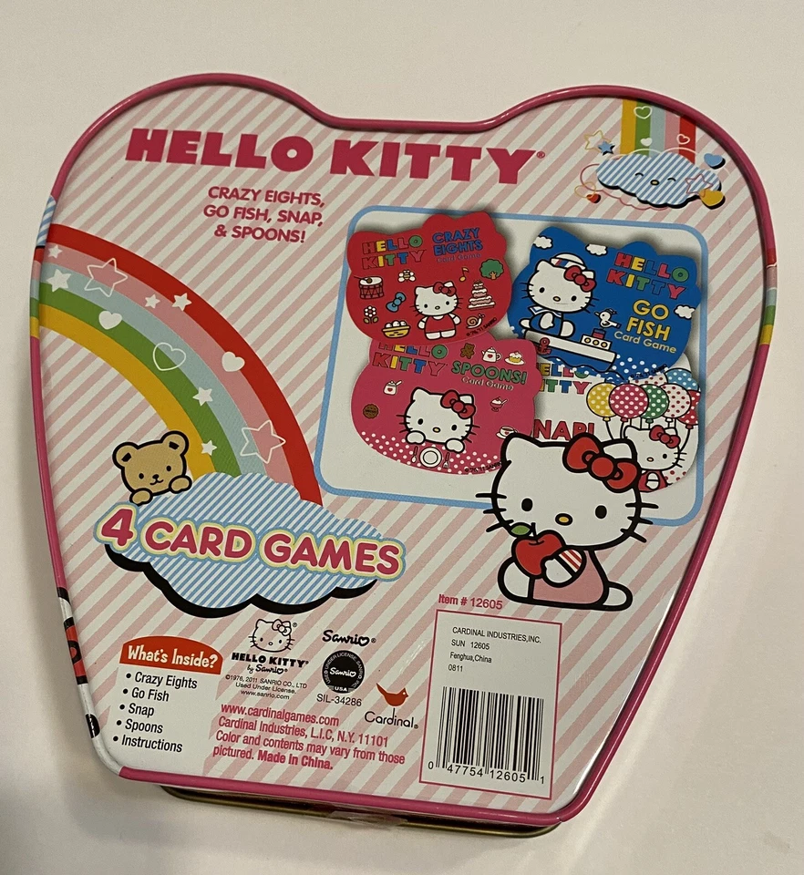 hello kitty 4 Cards Games Tin case! - Image 2 of 2