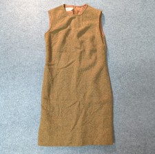 VTG Pendleton 60s Mustard Shift Dress Sleeveless Mod 100 Virgin Wool USA S/M