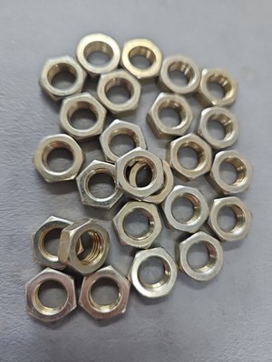 3/8-24 RH Fine Thread Thin Hex Jam Nuts Yellow Zinc Plated Low Carbon Steel (25)