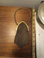 Vintage metal mesh coin purse, stamped "L.S. Nickel Silver Soldered Link"