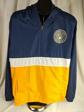Milwaukee Brewers Men's Genuine Merchandise Hooded 1/2 Zip Wind Breaker MLB