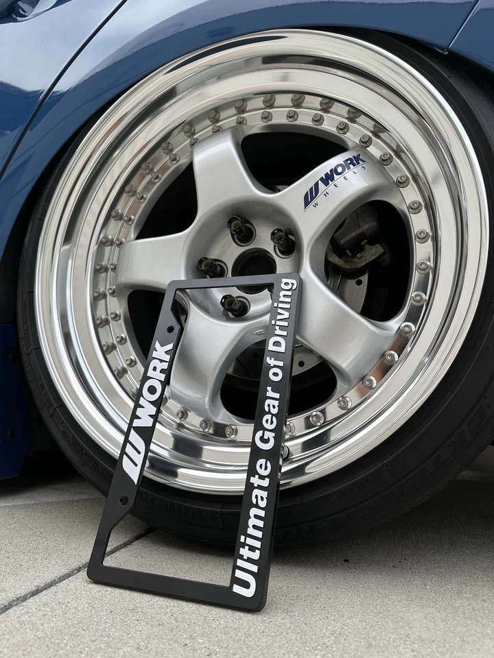 Work Wheels Plastic License Plate Frame White Work Meister S1 3P CR Kai VSXX - Image 3 of 4