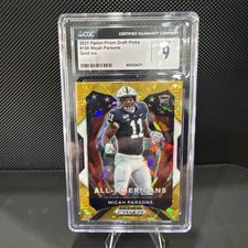 2021 Panini Prizm Draft Pick All-American Micah Parsons #188 Gold Ice Prizm (RC)