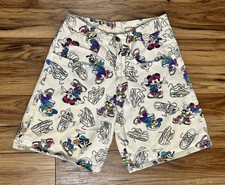 VTG Mickey Unlimited Jerry Leigh Character White Denim Shorts Size M USA Made