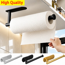Paper Towel Holder Wall Mount Adhesive Kitchen Toilet Roll Rack Stainless Steel